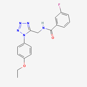 molecular formula C17H16FN5O2 B2580579 N-{[1-(4-ethoxyphenyl)-1H-1,2,3,4-tetrazol-5-yl]methyl}-3-fluorobenzamide CAS No. 1005303-31-0