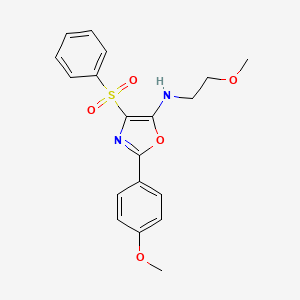 4-(benzenesulfonyl)-N-(2-methoxyethyl)-2-(4-methoxyphenyl)-1,3-oxazol-5-amine