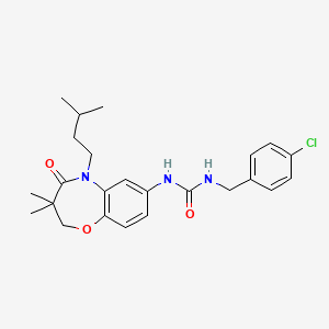 1-(4-Chlorobenzyl)-3-(5-isopentyl-3,3-dimethyl-4-oxo-2,3,4,5-tetrahydrobenzo[b][1,4]oxazepin-7-yl)urea