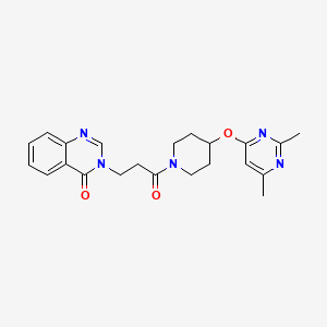 3-(3-(4-((2,6-dimethylpyrimidin-4-yl)oxy)piperidin-1-yl)-3-oxopropyl)quinazolin-4(3H)-one