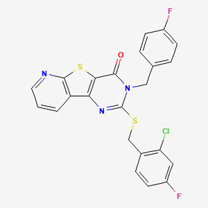 2-((2-chloro-4-fluorobenzyl)thio)-3-(4-fluorobenzyl)pyrido[3',2':4,5]thieno[3,2-d]pyrimidin-4(3H)-one