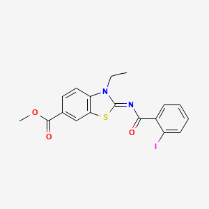 Methyl 3-ethyl-2-(2-iodobenzoyl)imino-1,3-benzothiazole-6-carboxylate