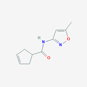 molecular formula C10H12N2O2 B2580708 N-(5-methyl-1,2-oxazol-3-yl)cyclopent-3-ene-1-carboxamide CAS No. 2166898-81-1