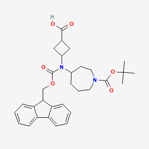 3-[9H-Fluoren-9-ylmethoxycarbonyl-[1-[(2-methylpropan-2-yl)oxycarbonyl]azepan-4-yl]amino]cyclobutane-1-carboxylic acid