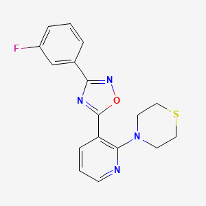 3-(3-Fluorophenyl)-5-(2-thiomorpholin-4-ylpyridin-3-yl)-1,2,4-oxadiazole