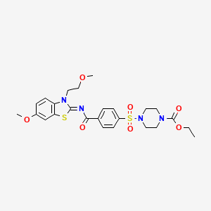 (Z)-ethyl 4-((4-((6-methoxy-3-(2-methoxyethyl)benzo[d]thiazol-2(3H)-ylidene)carbamoyl)phenyl)sulfonyl)piperazine-1-carboxylate