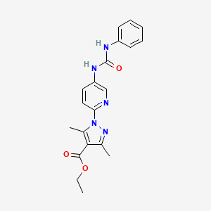 ethyl 1-{5-[(anilinocarbonyl)amino]-2-pyridinyl}-3,5-dimethyl-1H-pyrazole-4-carboxylate