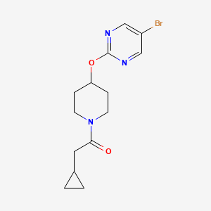 molecular formula C14H18BrN3O2 B2580754 1-{4-[(5-Bromopyrimidin-2-yl)oxy]piperidin-1-yl}-2-cyclopropylethan-1-one CAS No. 2380070-95-9