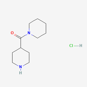 molecular formula C11H21ClN2O B2580786 1-(4-Piperidinylcarbonyl)piperidine hydrochloride CAS No. 278598-12-2