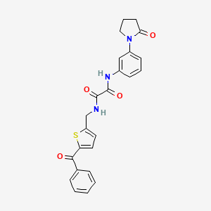 molecular formula C24H21N3O4S B2580791 N-[(5-benzoylthiophen-2-yl)methyl]-N'-[3-(2-oxopyrrolidin-1-yl)phenyl]ethanediamide CAS No. 1797761-93-3