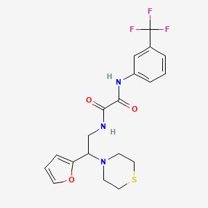 molecular formula C19H20F3N3O3S B2580792 N-[2-(furan-2-yl)-2-(thiomorpholin-4-yl)ethyl]-N'-[3-(trifluoromethyl)phenyl]ethanediamide CAS No. 2034399-53-4