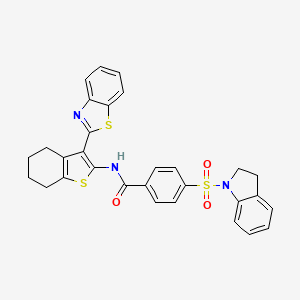 N-(3-(benzo[d]thiazol-2-yl)-4,5,6,7-tetrahydrobenzo[b]thiophen-2-yl)-4-(indolin-1-ylsulfonyl)benzamide