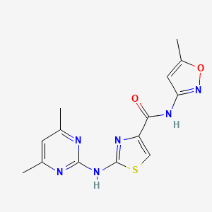 2-((4,6-dimethylpyrimidin-2-yl)amino)-N-(5-methylisoxazol-3-yl)thiazole-4-carboxamide