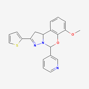 7-methoxy-5-(pyridin-3-yl)-2-(thiophen-2-yl)-5,10b-dihydro-1H-benzo[e]pyrazolo[1,5-c][1,3]oxazine