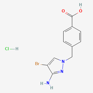 4-[(3-Amino-4-bromopyrazol-1-yl)methyl]benzoic acid;hydrochloride