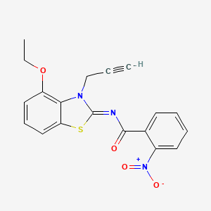 molecular formula C19H15N3O4S B2580815 N-[(2Z)-4-ethoxy-3-(prop-2-yn-1-yl)-2,3-dihydro-1,3-benzothiazol-2-ylidene]-2-nitrobenzamide CAS No. 868674-52-6
