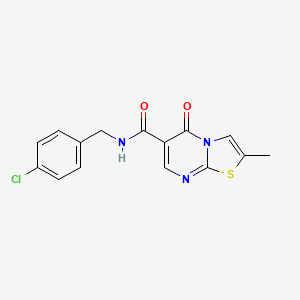 molecular formula C15H12ClN3O2S B2580817 N-(4-chlorobenzyl)-2-methyl-5-oxo-5H-thiazolo[3,2-a]pyrimidine-6-carboxamide CAS No. 896337-04-5