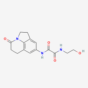 molecular formula C15H17N3O4 B2580821 N-(2-hydroxyethyl)-N'-{11-oxo-1-azatricyclo[6.3.1.0^{4,12}]dodeca-4(12),5,7-trien-6-yl}ethanediamide CAS No. 898462-11-8