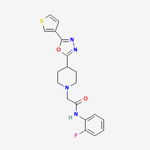 N-(2-fluorophenyl)-2-(4-(5-(thiophen-3-yl)-1,3,4-oxadiazol-2-yl)piperidin-1-yl)acetamide