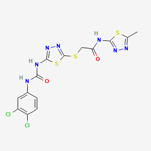 2-((5-(3-(3,4-dichlorophenyl)ureido)-1,3,4-thiadiazol-2-yl)thio)-N-(5-methyl-1,3,4-thiadiazol-2-yl)acetamide