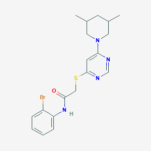 molecular formula C19H23BrN4OS B2580830 N-(2-Bromophenyl)-2-{[6-(3,5-dimethylpiperidin-1-YL)pyrimidin-4-YL]sulfanyl}acetamide CAS No. 1251683-47-2