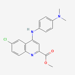 molecular formula C19H18ClN3O2 B2580841 Methyl 6-chloro-4-{[4-(dimethylamino)phenyl]amino}quinoline-2-carboxylate CAS No. 1207016-15-6