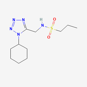 molecular formula C11H21N5O2S B2580851 N-((1-cyclohexyl-1H-tetrazol-5-yl)methyl)propane-1-sulfonamide CAS No. 921125-25-9