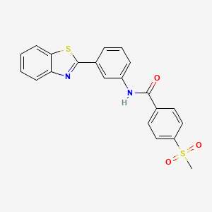 molecular formula C21H16N2O3S2 B2580911 N-(3-(benzo[d]thiazol-2-yl)phenyl)-4-(methylsulfonyl)benzamide CAS No. 896343-50-3
