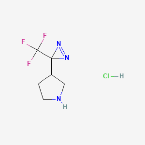 B2580922 3-[3-(Trifluoromethyl)diazirin-3-yl]pyrrolidine;hydrochloride CAS No. 2230798-60-2