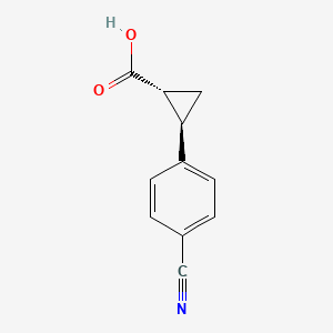 molecular formula C11H9NO2 B2580971 (1R,2R)-2-(4-cyanophenyl)cyclopropane-1-carboxylic acid CAS No. 1119807-15-6
