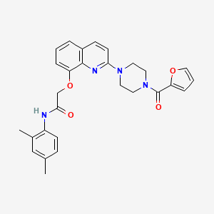 molecular formula C28H28N4O4 B2580973 N-(2,4-dimethylphenyl)-2-((2-(4-(furan-2-carbonyl)piperazin-1-yl)quinolin-8-yl)oxy)acetamide CAS No. 941903-87-3