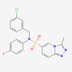 molecular formula C20H16ClFN4O2S B2580987 N-[(3-chlorophenyl)methyl]-N-(4-fluorophenyl)-3-methyl-[1,2,4]triazolo[4,3-a]pyridine-6-sulfonamide CAS No. 1251608-04-4