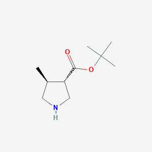 molecular formula C10H19NO2 B2581016 trans-Tert-butyl4-methylpyrrolidine-3-carboxylate CAS No. 1689947-47-4