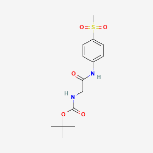 molecular formula C14H20N2O5S B2581017 tert-butyl N-{[(4-methanesulfonylphenyl)carbamoyl]methyl}carbamate CAS No. 1823842-86-9