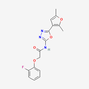 molecular formula C16H14FN3O4 B2581020 N-[5-(2,5-dimethylfuran-3-yl)-1,3,4-oxadiazol-2-yl]-2-(2-fluorophenoxy)acetamide CAS No. 1251583-69-3