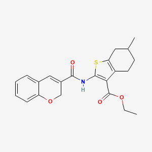molecular formula C22H23NO4S B2581063 ETHYL 2-(2H-CHROMENE-3-AMIDO)-6-METHYL-4,5,6,7-TETRAHYDRO-1-BENZOTHIOPHENE-3-CARBOXYLATE CAS No. 887346-49-8