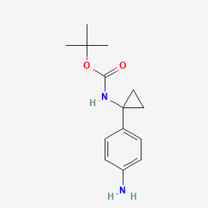 molecular formula C14H20N2O2 B2581113 tert-Butyl (1-(4-aminophenyl)cyclopropyl)carbamate CAS No. 1105634-93-2