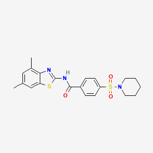molecular formula C21H23N3O3S2 B2581150 N-(4,6-Dimethyl-1,3-benzothiazol-2-YL)-4-(piperidine-1-sulfonyl)benzamide CAS No. 301235-21-2