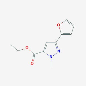molecular formula C11H12N2O3 B025812 Ethyl 3-(furan-2-yl)-1-methyl-1H-pyrazole-5-carboxylate CAS No. 104295-62-7