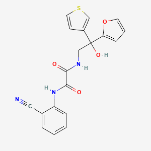 molecular formula C19H15N3O4S B2581247 N1-(2-cyanophenyl)-N2-(2-(furan-2-yl)-2-hydroxy-2-(thiophen-3-yl)ethyl)oxalamide CAS No. 2034262-11-6