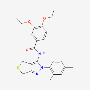 molecular formula C24H27N3O3S B2581253 N-[2-(2,4-dimethylphenyl)-2H,4H,6H-thieno[3,4-c]pyrazol-3-yl]-3,4-diethoxybenzamide CAS No. 476458-35-2