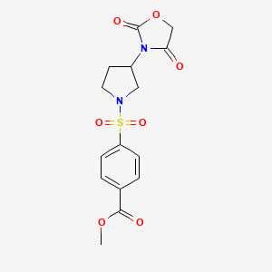 molecular formula C15H16N2O7S B2581275 methyl 4-{[3-(2,4-dioxo-1,3-oxazolidin-3-yl)pyrrolidin-1-yl]sulfonyl}benzoate CAS No. 1904133-86-3