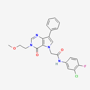 B2581294 N-(3-chloro-4-fluorophenyl)-2-[3-(2-methoxyethyl)-4-oxo-7-phenyl-3,4-dihydro-5H-pyrrolo[3,2-d]pyrimidin-5-yl]acetamide CAS No. 1251634-36-2