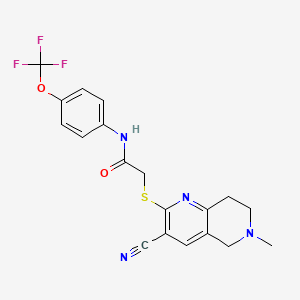 B2581361 2-[(3-cyano-6-methyl-5,6,7,8-tetrahydro[1,6]naphthyridin-2-yl)sulfanyl]-N-[4-(trifluoromethoxy)phenyl]acetamide CAS No. 445382-44-5