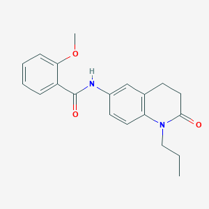 molecular formula C20H22N2O3 B2581422 2-methoxy-N-(2-oxo-1-propyl-1,2,3,4-tetrahydroquinolin-6-yl)benzamide CAS No. 954608-12-9