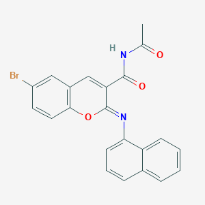 molecular formula C22H15BrN2O3 B2581464 (2Z)-N-acetyl-6-bromo-2-[(naphthalen-1-yl)imino]-2H-chromene-3-carboxamide CAS No. 330158-19-5