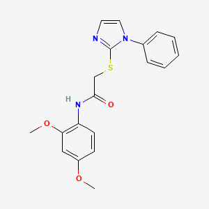 molecular formula C19H19N3O3S B2581474 N-(2,4-dimethoxyphenyl)-2-[(1-phenyl-1H-imidazol-2-yl)sulfanyl]acetamide CAS No. 688335-34-4