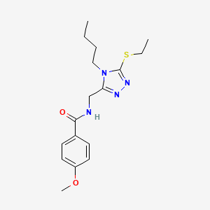 molecular formula C17H24N4O2S B2581479 N-{[4-butyl-5-(ethylsulfanyl)-4H-1,2,4-triazol-3-yl]methyl}-4-methoxybenzamide CAS No. 476449-24-8