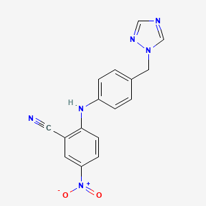 B2581490 5-nitro-2-{[4-(1H-1,2,4-triazol-1-ylmethyl)phenyl]amino}benzonitrile CAS No. 945367-25-9
