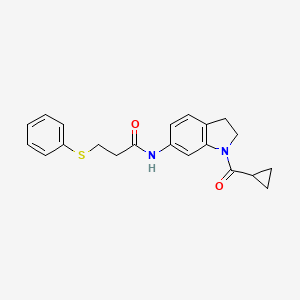 molecular formula C21H22N2O2S B2581497 N-(1-(cyclopropanecarbonyl)indolin-6-yl)-3-(phenylthio)propanamide CAS No. 1207021-76-8